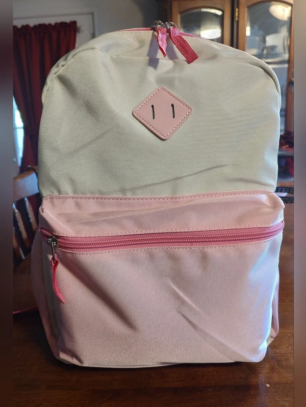 Light Pink and Cream Minimalist Backpack